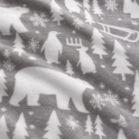 Macro close-up of the soft fleece fabric on the Arctic Animals Cosy Microfibre Duvet Cover Set
