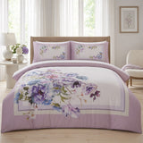 AI lifestyle image - Arley Floral Cotton Sateen Duvet Cover Set