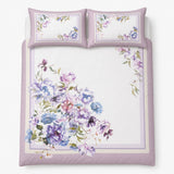 AI bird's-eye flat lay - Arley Floral Cotton Sateen Duvet Cover Set