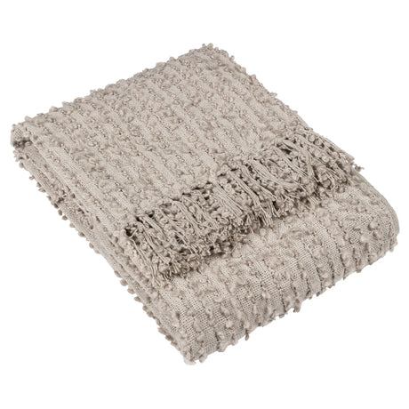 Arvo Woven Tasselled Boucle Feather Throw Blanket 130cm x 180cm - additional product view 2