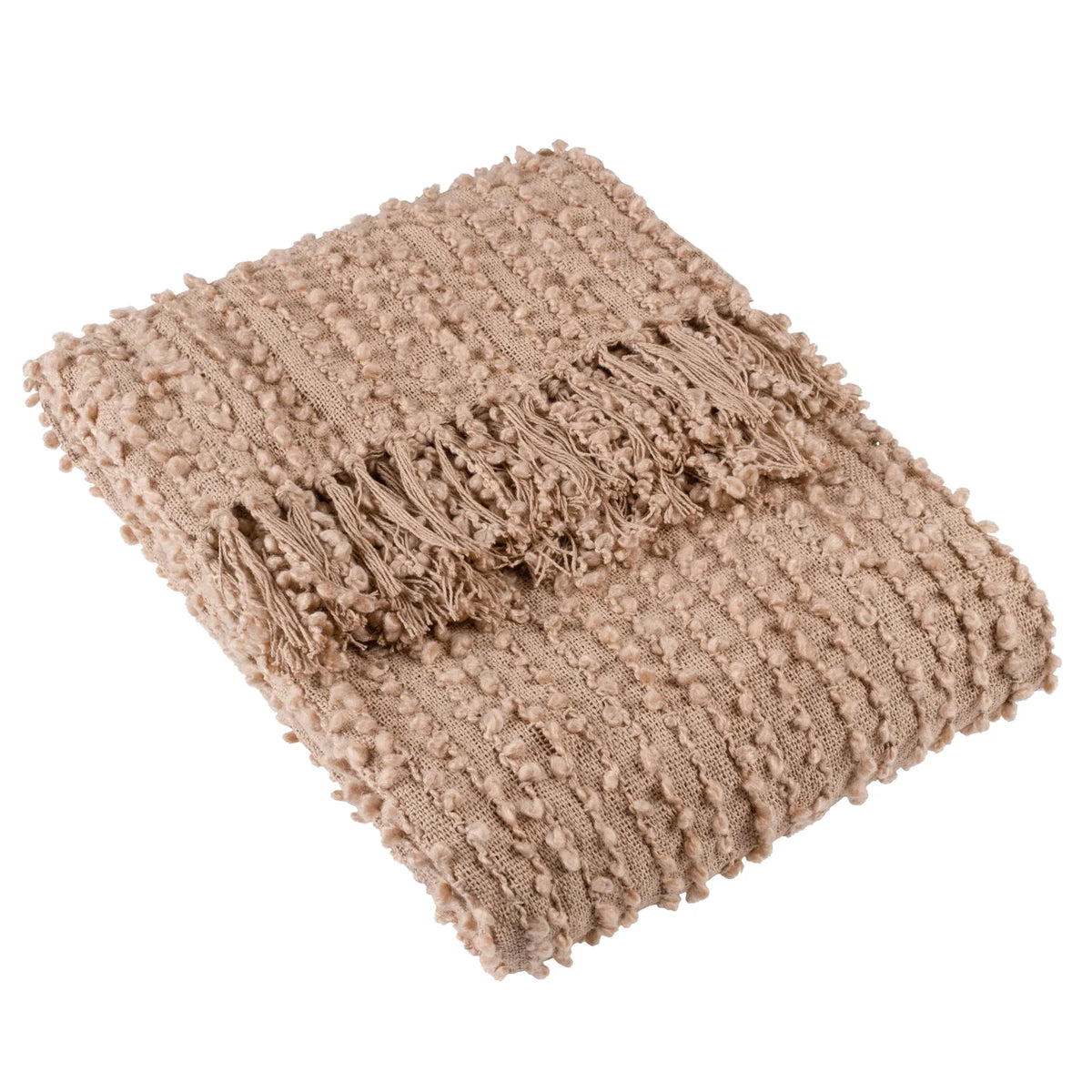 Arvo Woven Tasselled Boucle Plaster Throw Blanket 130cm x 180cm - additional product view 2