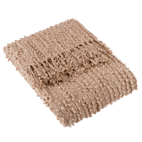 Arvo Woven Tasselled Boucle Plaster Throw Blanket 130cm x 180cm - additional product view 2