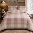 Ashford Check Cosy Flannelette Duvet Cover Set in natural styled on a coordinated bedroom bed