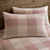 Close-up of Ashford Check Cosy Flannelette Duvet Cover Set in natural pillowcases showing the print and fabric detail