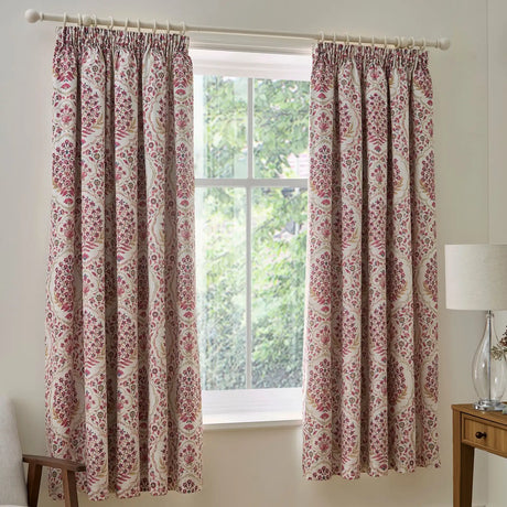 Ashmead Berry Pencil Pleat Curtains Pair - main product image