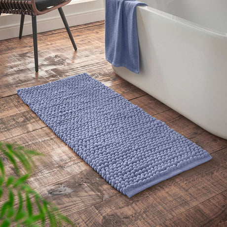 Bianca Aspen Bobble 50x80cm Bath Mat Blue