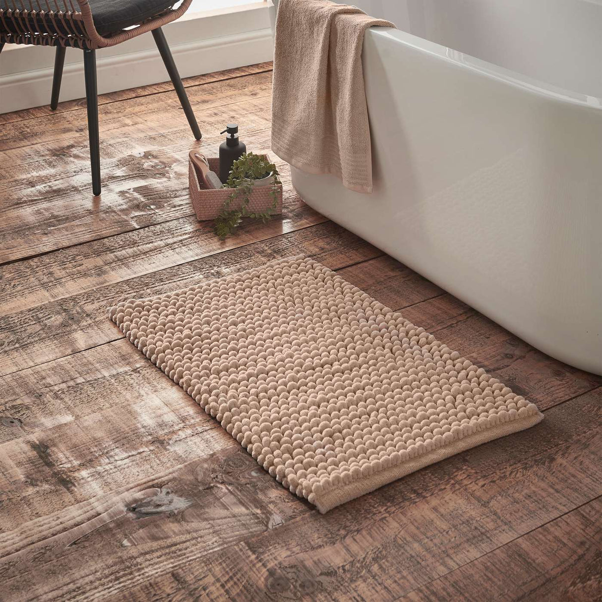 Bianca Aspen Bobble 50x80cm Bath Mat Natural
