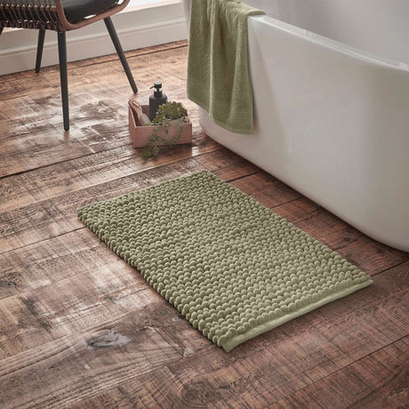 Bianca Aspen Bobble 50x80cm Bath Mat Sage Green