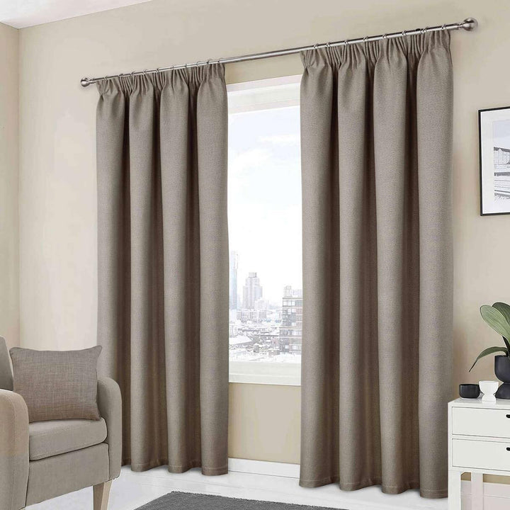 Athos Blackout Tape Top Curtains Natural - Ideal