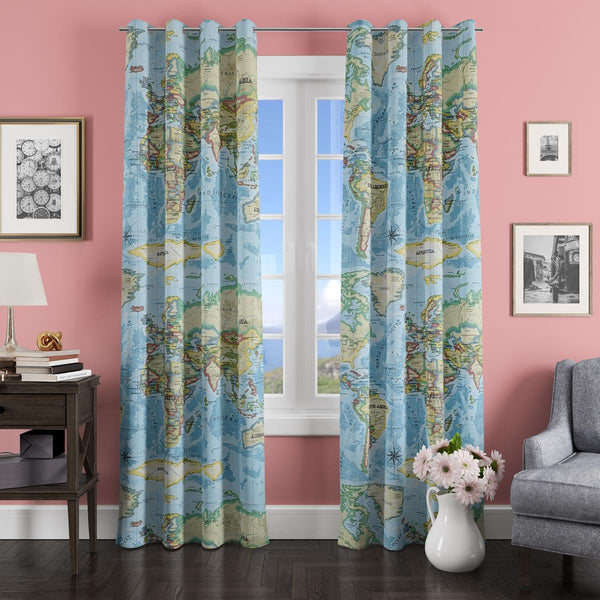 Atlas Azure Made To Measure Curtains - Ideal