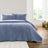Bianca Attica Velvet Embroidered 240x260cm Bedspread Blue