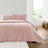 Bianca Attica Velvet Embroidered 240x260cm Bedspread Pink