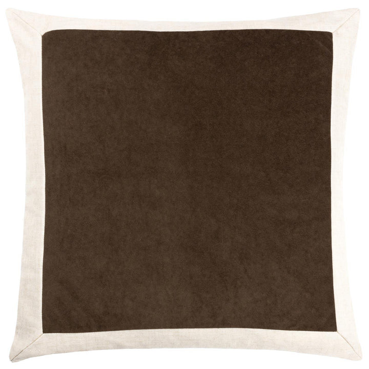 Auden Bordered Mole Velvet Cushion Cover 20" x 20" - Ideal