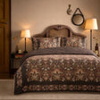 Audrey 100% Cotton Duvet Cover Set in spice styled on a coordinated bedroom bed