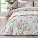 Catherine Lansfield Avebury Floral Reversible Quilted 220x230cm Bedspread Cream