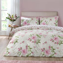 Catherine Lansfield Avebury Floral Reversible Duvet Cover Set with Pillowcase Cream