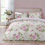 Catherine Lansfield Avebury Floral Reversible Duvet Cover Set with Pillowcase Cream