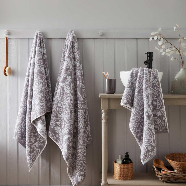 Aveline Jacquard Towel Grey - Ideal