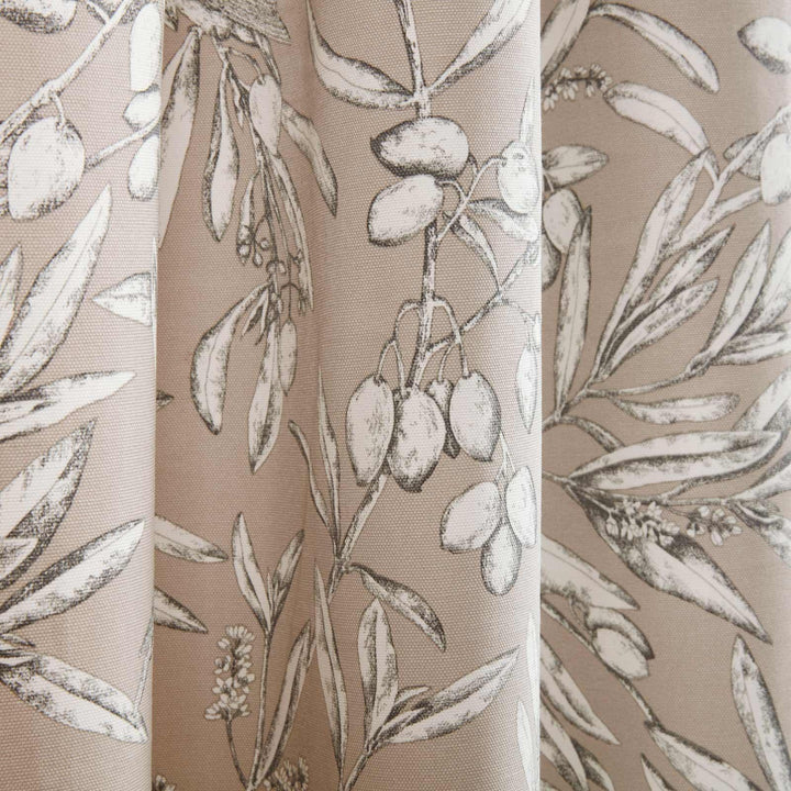 Aviary Leaf Lined Tape Top Curtains Parchment - Ideal