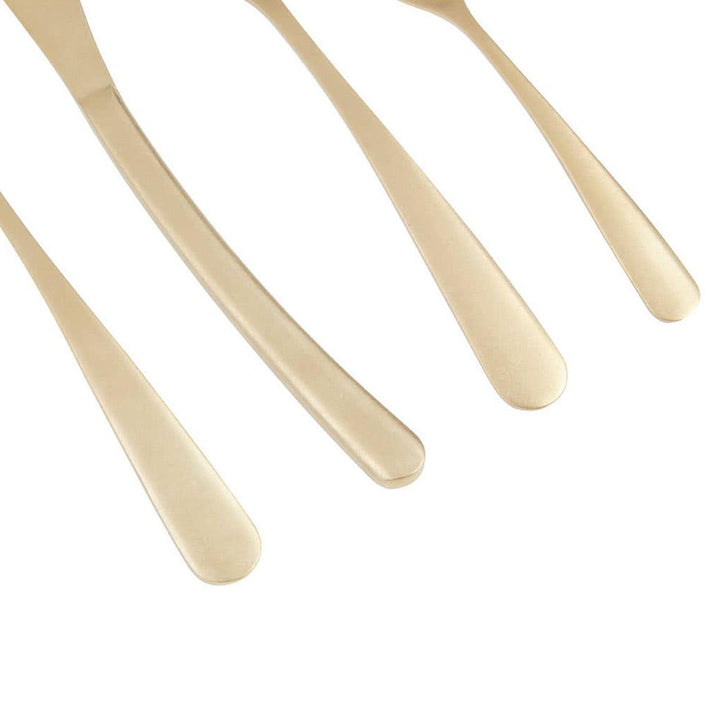 Avie 16 Piece Curved Gold Cutlery Set - Ideal