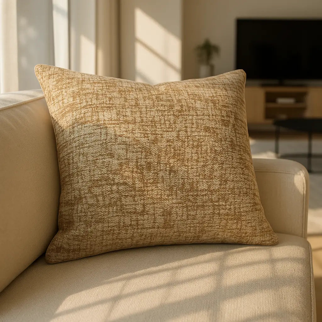 Avon Chenille Saffron Cushion Cover and Filled Cushion 45cm x 45cm
