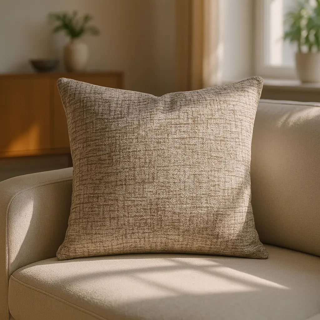Avon Chenille Taupe Cushion Cover and Filled Cushion 45cm x 45cm