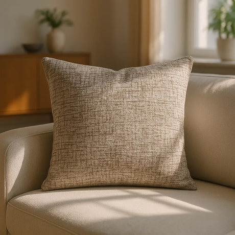 Avon Chenille Cushion Cover and Filled Cushion 18" x 18" (45cm x 45cm) - Taupe