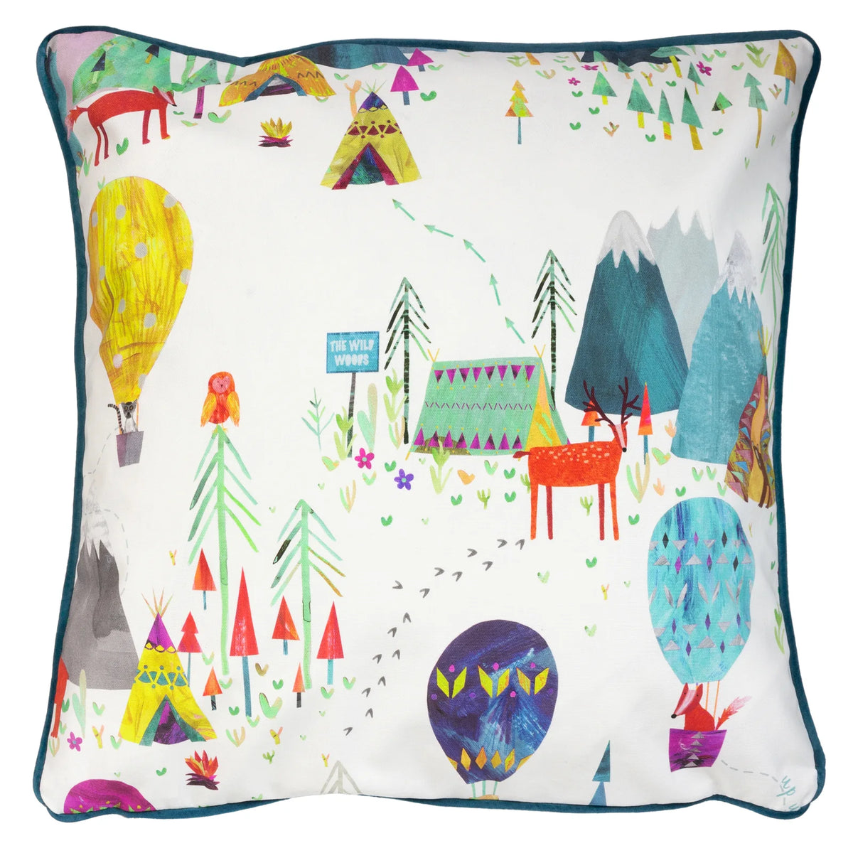 Away We Go Velvet Rainbow Cushion Cover 55cm x 55cm - additional product view 1