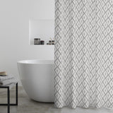 Catherine Lansfield Aztec Diamond 180x180cm Shower Curtain Panel Silver Grey