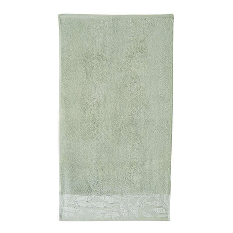 Lacie Jacquard Leaf Trim Zero Twist 550gsm Towel by Dreams & Drapes