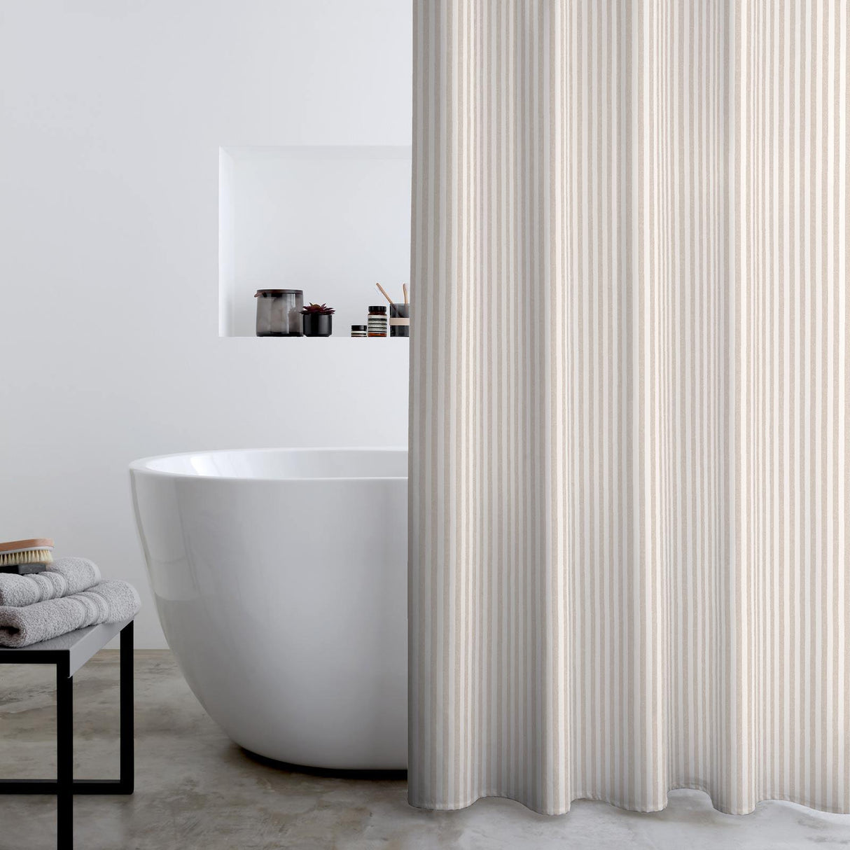 Timeless Stripe Shower Curtain by Catherine Lansfield