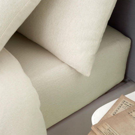 Catherine Lansfield Brushed Cotton Flannelette Fitted Sheet 32cm Deep - Cream