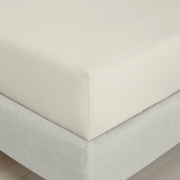 200TC Cotton Percale Fitted Sheet Natural