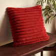 Catherine Lansfield Cosy Ribbed Filled Cushion 45cm x 45cm - Burnt Orange