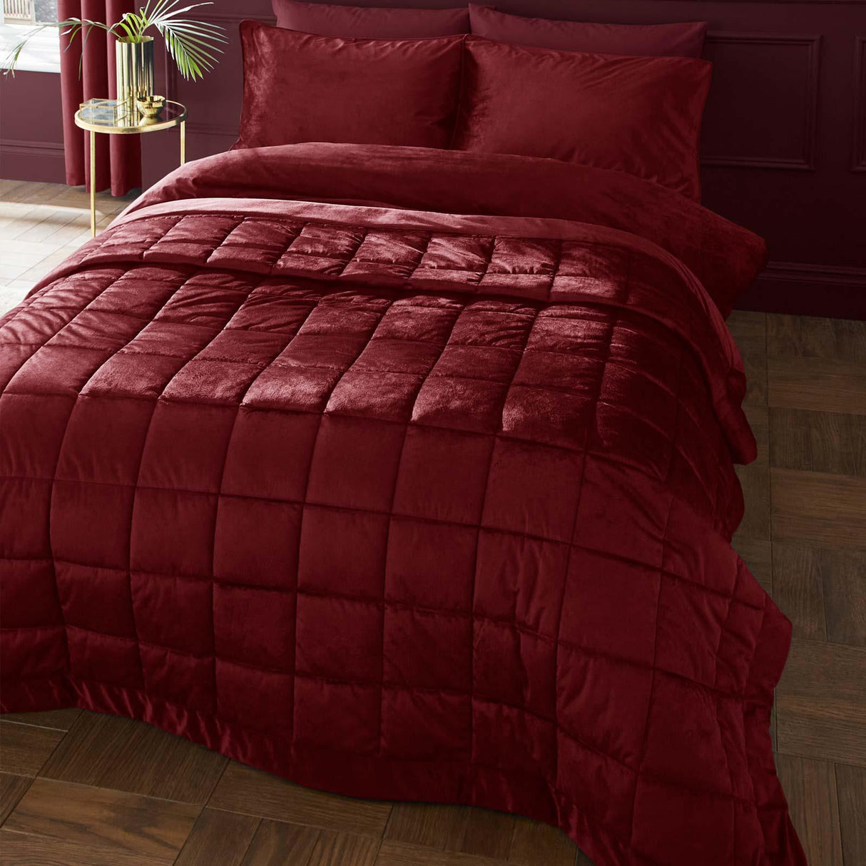 Kingsley Matt Velvet Bedspread by Catherine Lansfield