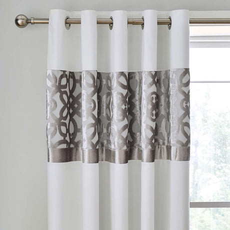 Lattice Cut Velvet Eyelet Curtains by Catherine Lansfield