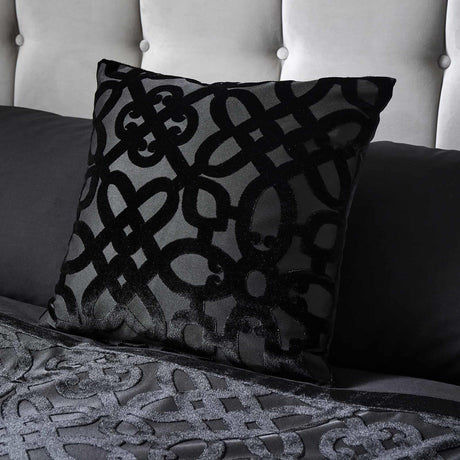 Catherine Lansfield Lattice Filled Cushion - Black
