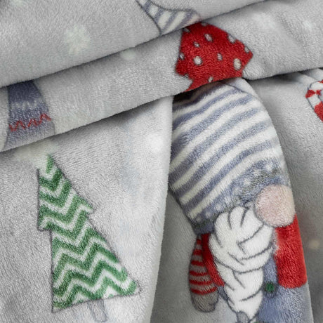 Christmas Festive Gnomes Throw 130cm x 170cm by Catherine Lansfield