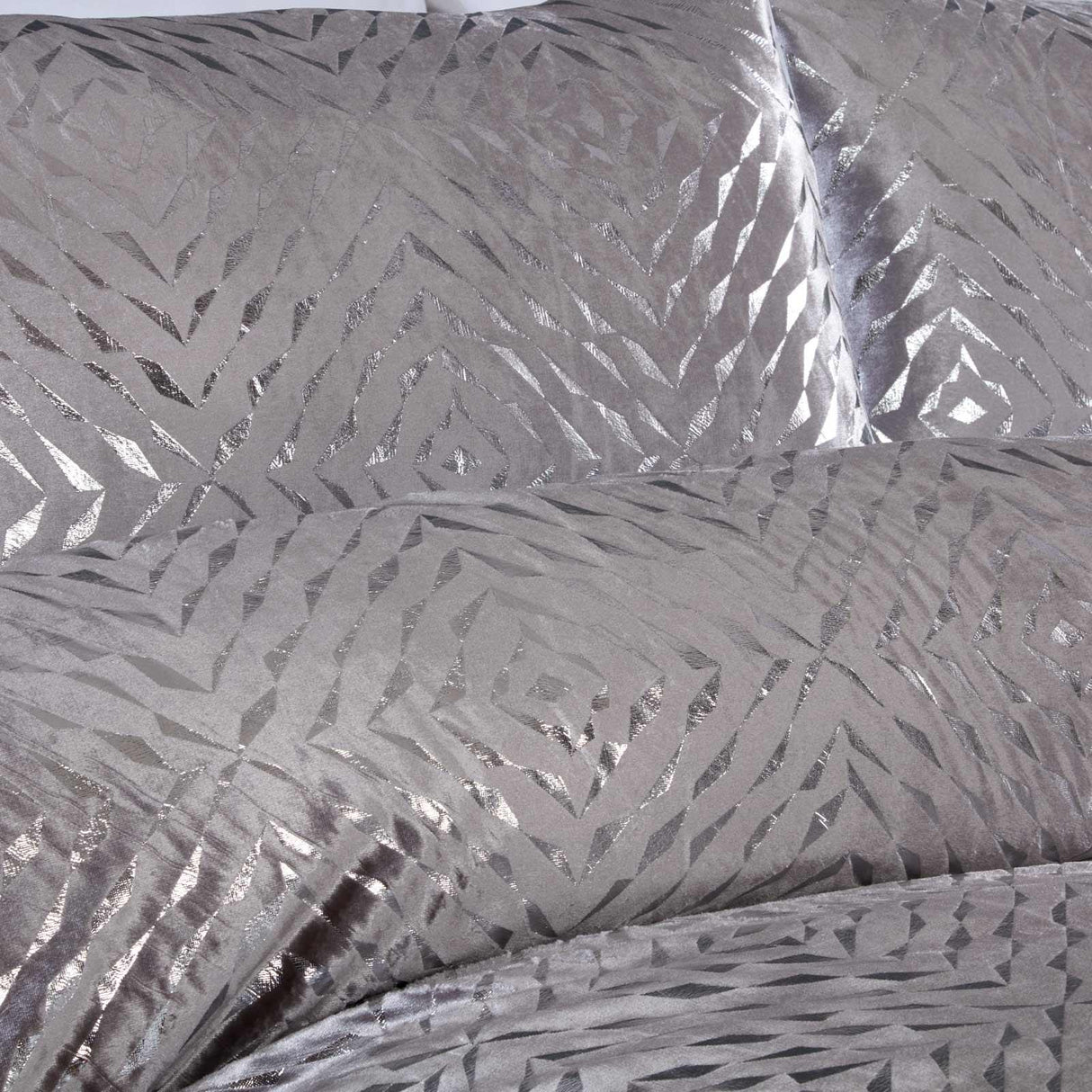 Bellagio Metallic Velvet Silver Duvet Cover Set