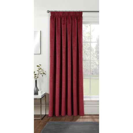 Oxford Velvet Blackout Pencil Pleat Door Curtain 66" x 84" - Red