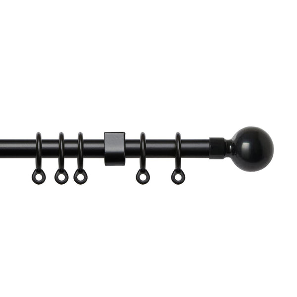 Ball Finial Extendable Curtain Pole Black - Ideal