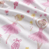 Macro close-up of the duvet cover fabric on the Ballet Dancer Kids Duvet Cover Set Pink Single & Toddler Bedding