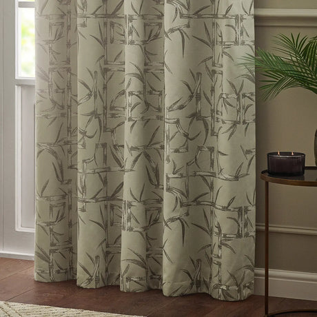 Bamboo Fully Lined Jacquard Eyelet Curtains Champagne - image 5