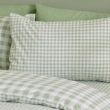 Catherine Lansfield Bamford Gingham Check Reversible Duvet Cover Set with Pillowcase Green