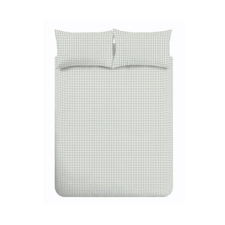 Catherine Lansfield Bamford Gingham Check Reversible Duvet Cover Set with Pillowcase Green