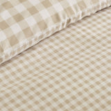 Catherine Lansfield Bamford Gingham Check Reversible Duvet Cover Set with Pillowcase Natural