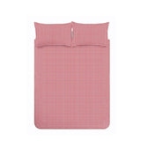 Catherine Lansfield Bamford Gingham Check Reversible Duvet Cover Set with Pillowcase Red