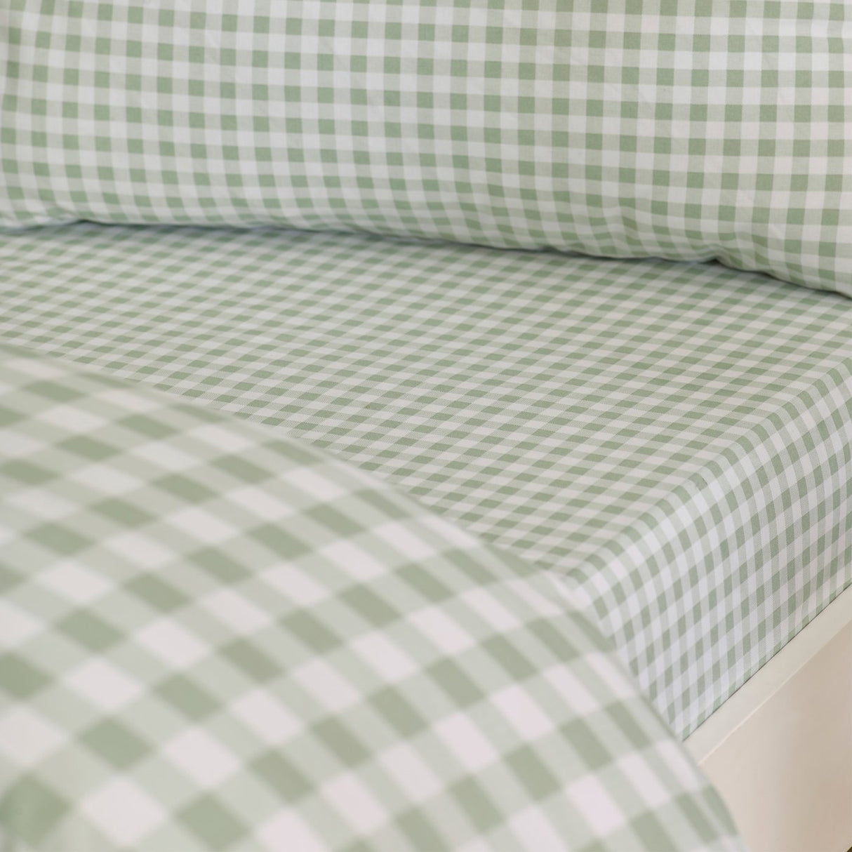 Catherine Lansfield Bamford Gingham Check Fitted Sheet Green