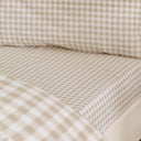 Catherine Lansfield Bamford Gingham Check Fitted Sheet Natural