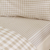 Catherine Lansfield Bamford Gingham Check Fitted Sheet Natural